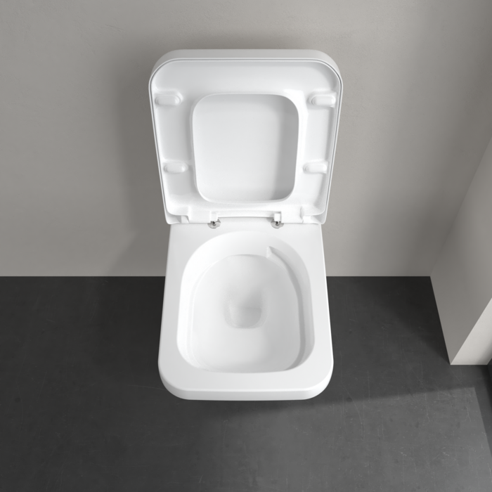 Villeroy & Boch Architectura randloos toilet CeramicPlus met TwistFlush rechthoekig wit glans