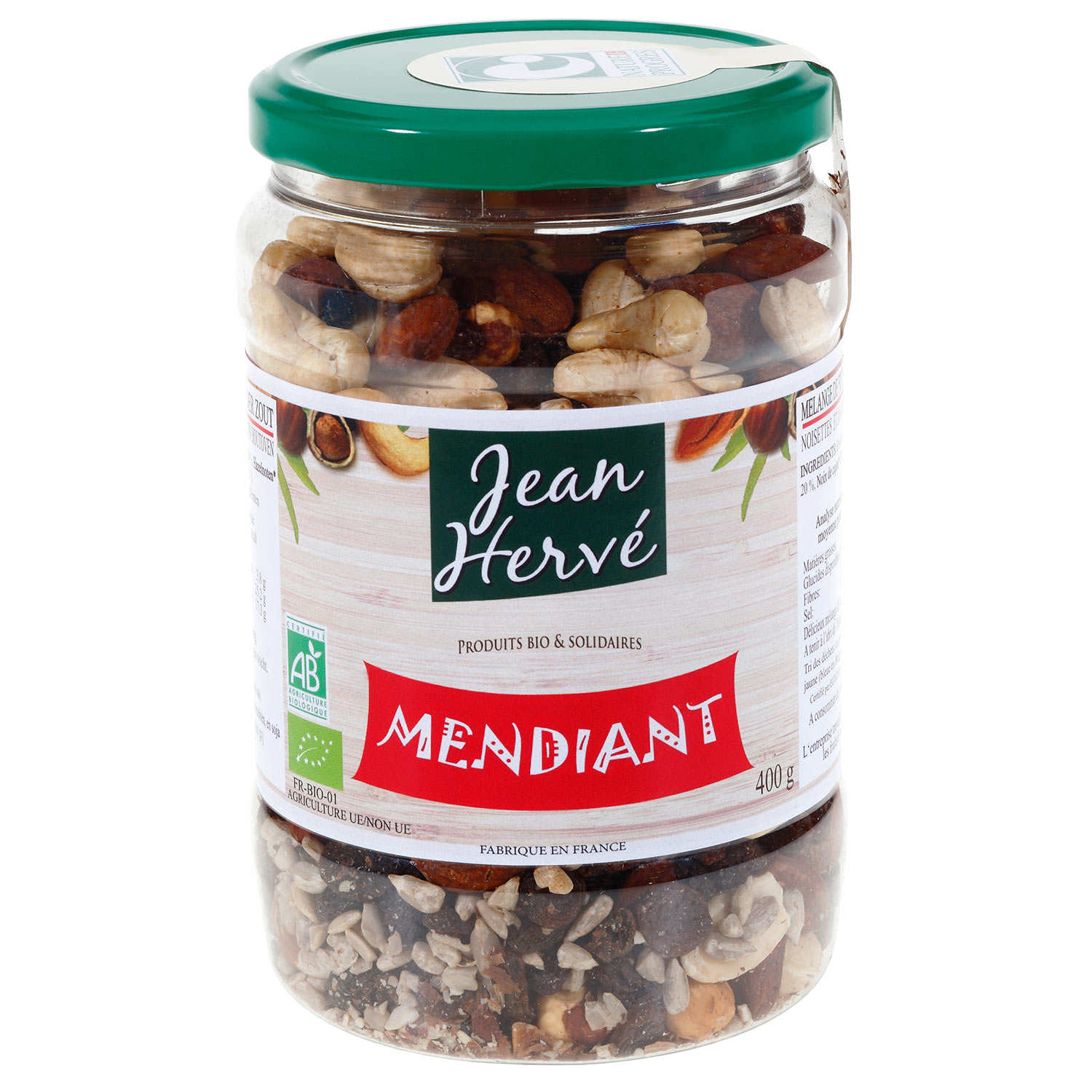 Mélange apéritif bio sans sel de fruits secs et graines