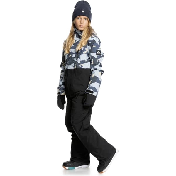 Veste de ski QUIKSILVER MISSION PRINTED BLOCK YTH JK PUZZLE CAMO ICE FLOW