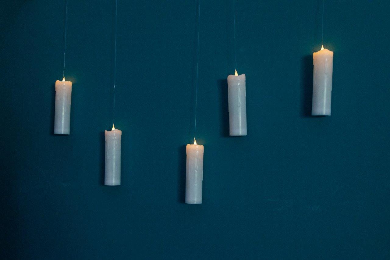 5er-Set LED Kerzen zum Hängen - weiß - mit Fernbedienung