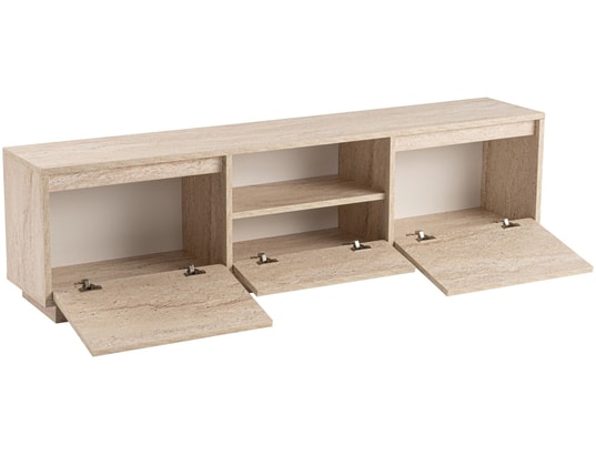 CONCEPT1 - Meuble TV Vanguard - Travertin 160 x 42 x 29,5
