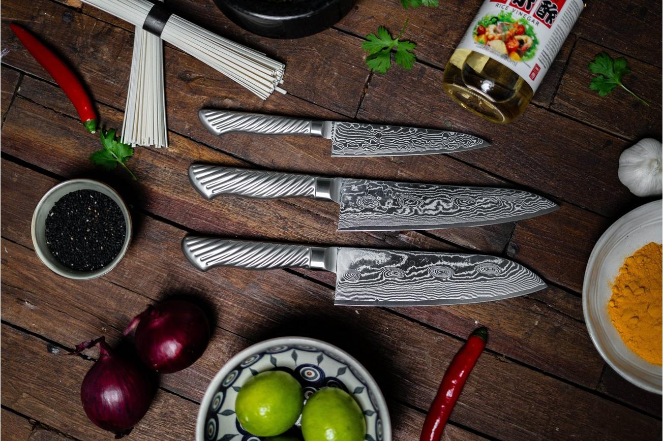 Tojiro Pro F-1031 Nickel Damascus 63 laags, koksmes, 18 cm