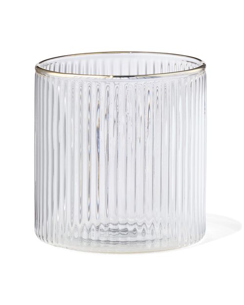 verre pour bougie parfumée XS nervuré transparent