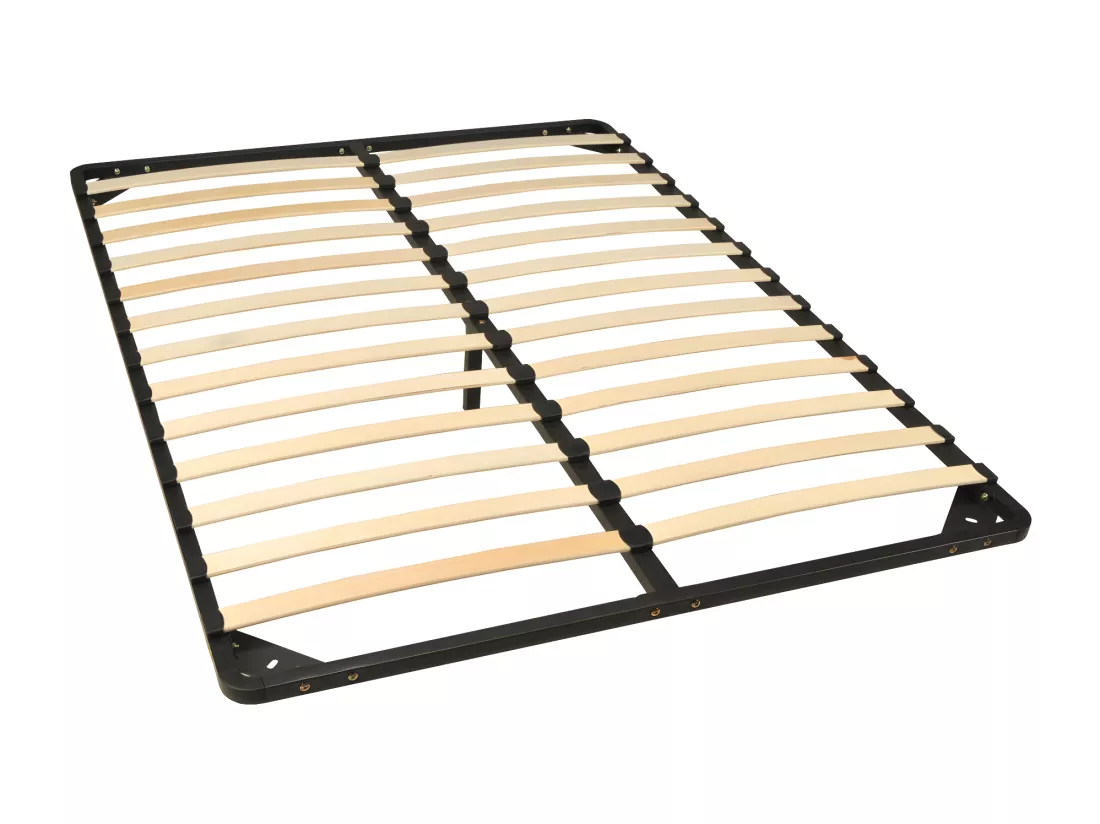 Sommier Métal RENO 160x200 cm + 1 pied amovible / Noir