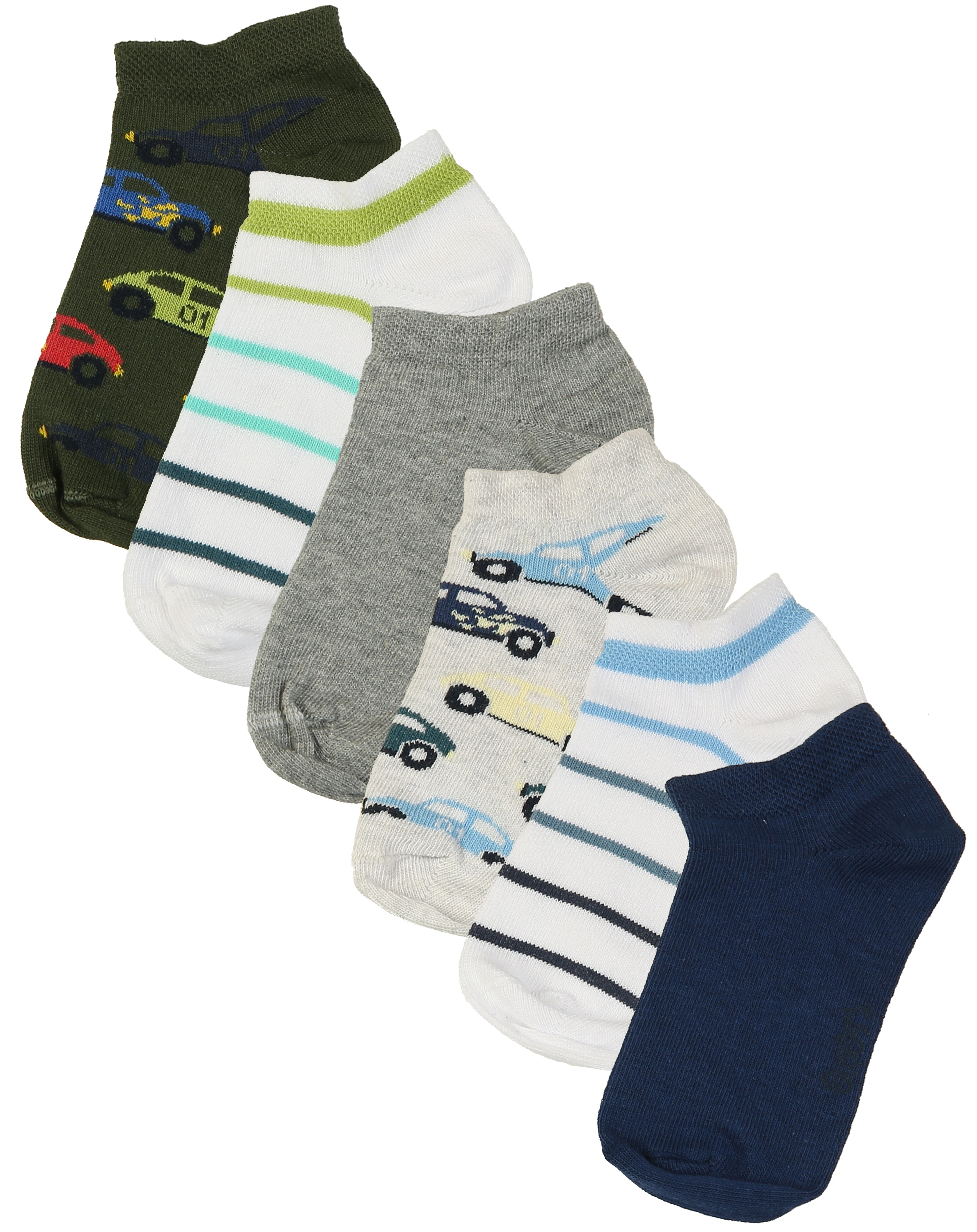 Sneakersocken AUTOS & RINGEL 6er-Pack in bunt