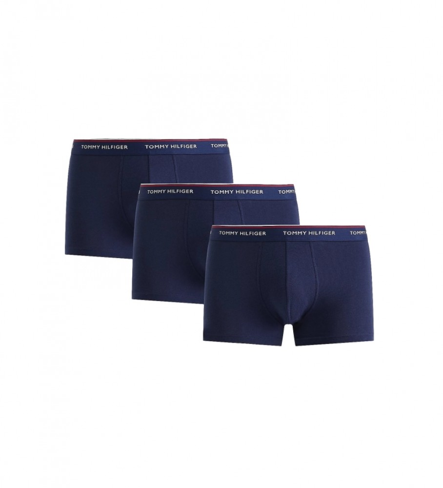 Pacote com 3 cuecas boxer Tommy Hilfiger Premium Essential na cor azul marinho