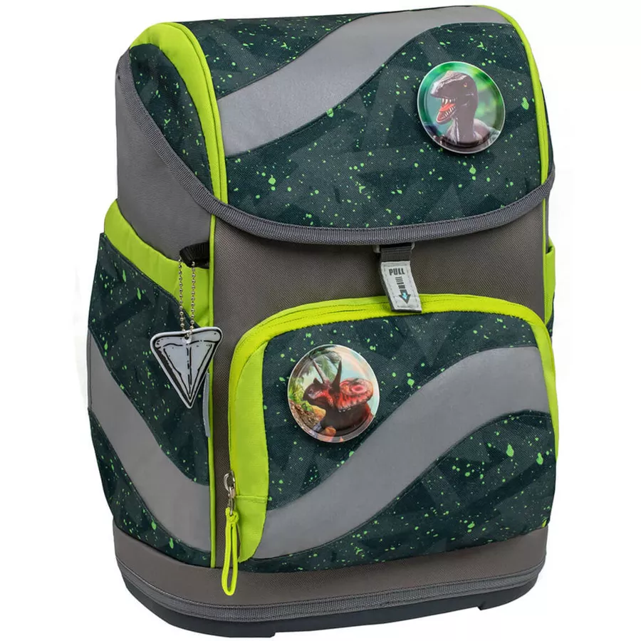 Belmil Schulranzen Smarty Schulranzen Set 6-teilig mit Brustgurt, Hüftgurt Green Splash