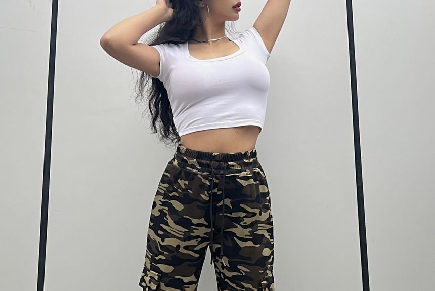 Lexama - High Rise Camo Jogger Cargobroek