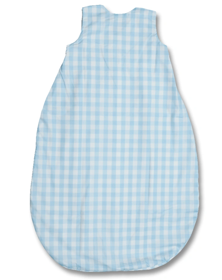Flanellschlafsack kariert in hellblau