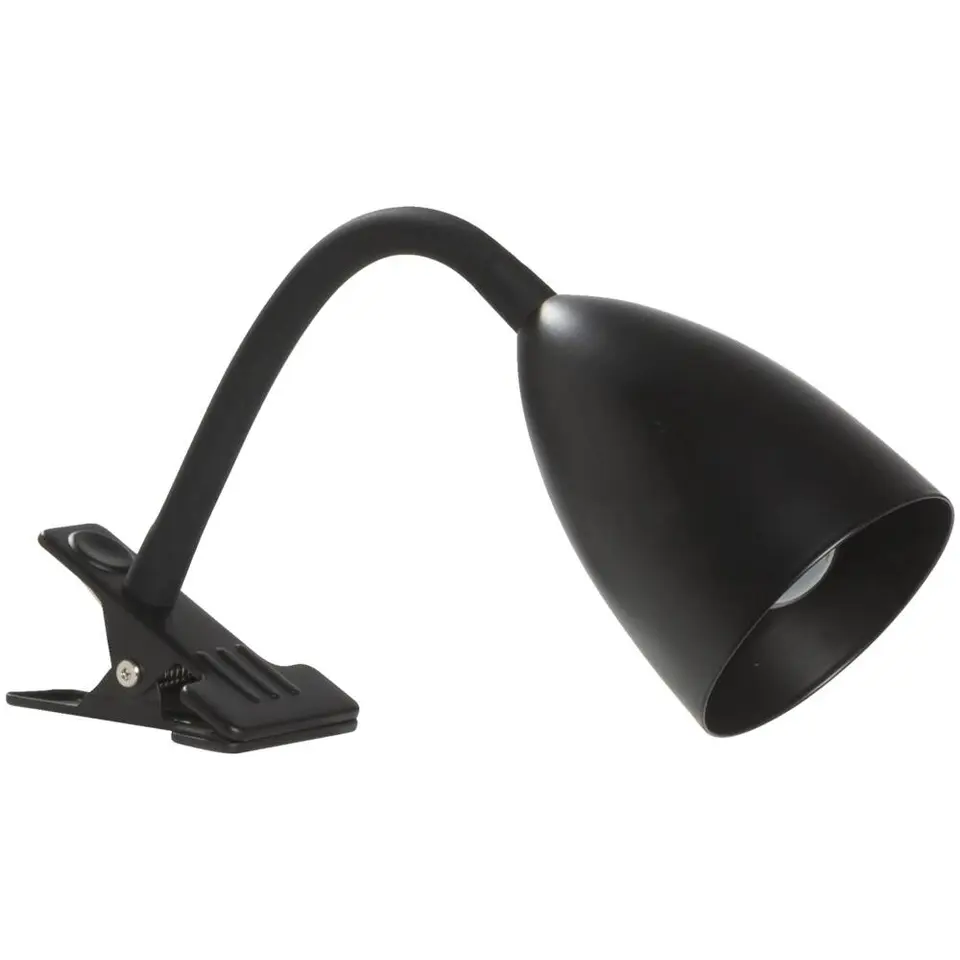 Bureau-klemlamp knijper - zwart metaal - E14 - 35xØ9 cm