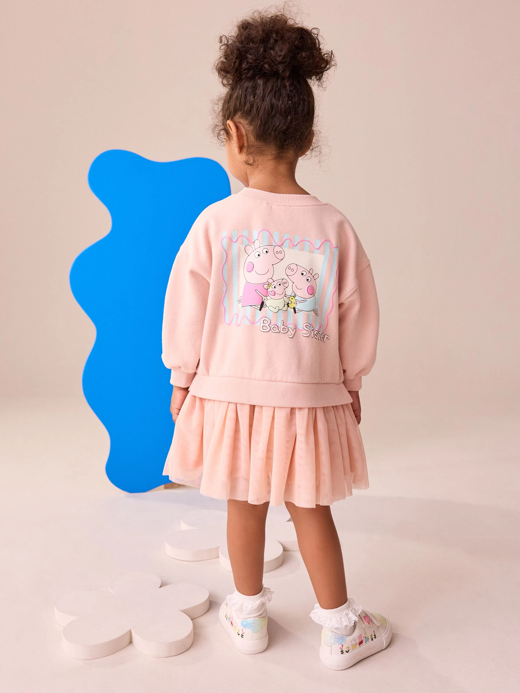 Roze - Peppa Pig & Evie Sweat Mesh Jurk (3mnd-7jr)