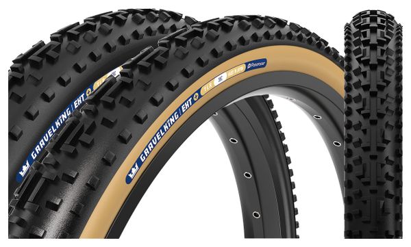 Pneu Gravel Panaracer GravelKing EXT  700 mm Tubeless Ready Souple ZSG Gravel Compound BeadLock TuffTex  Noir Flancs Beiges