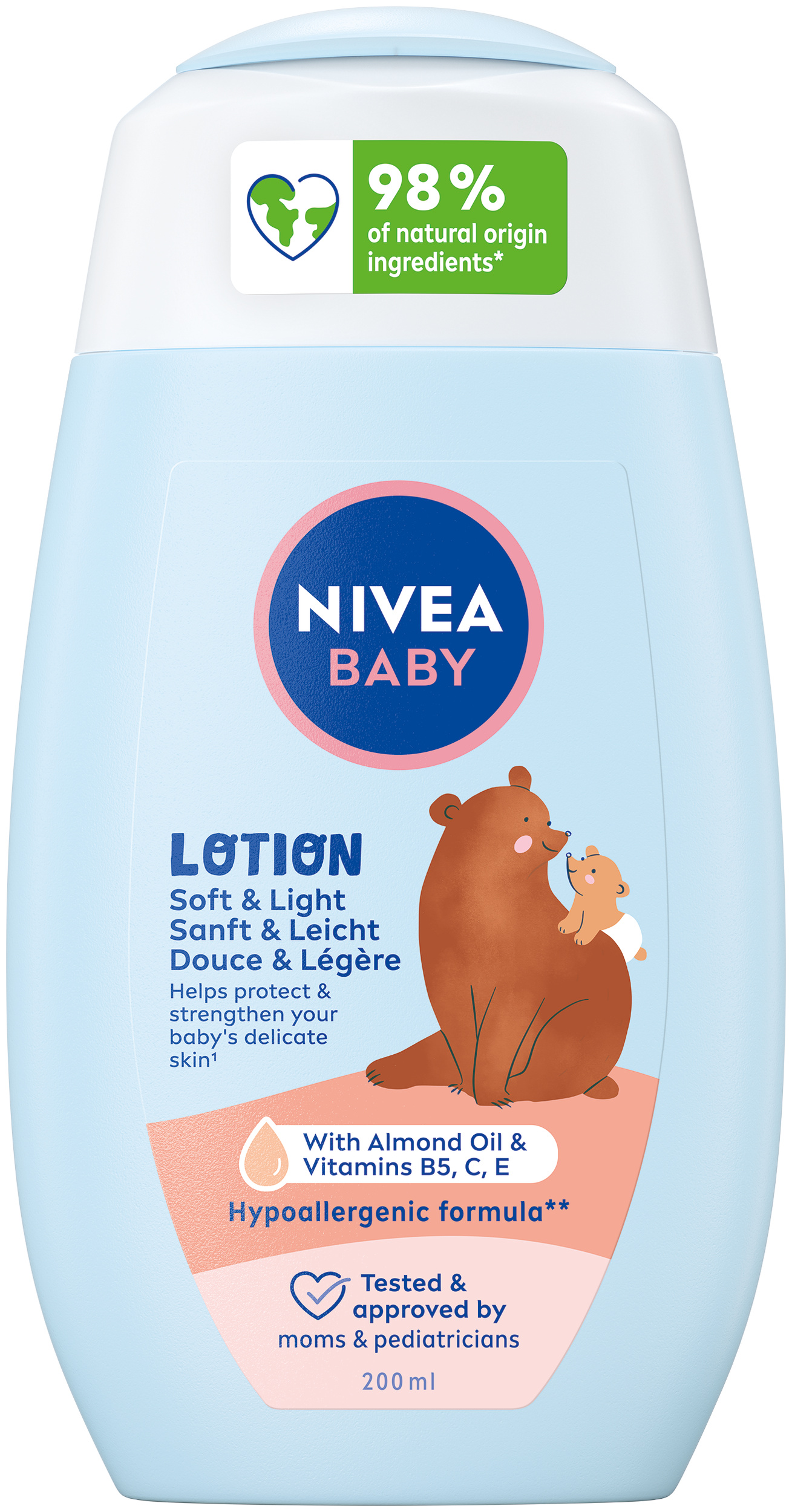 Nivea BABY Lotion<br>200 ml, Flasche, Lotion, sanft & leicht