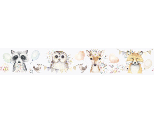 Border 45893 Kindermuren Dieren Ballon Grijs Bruin 5 m x 17,5 cm