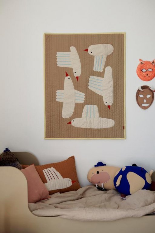 Ferm Living Bird Quilted plaid 80x110