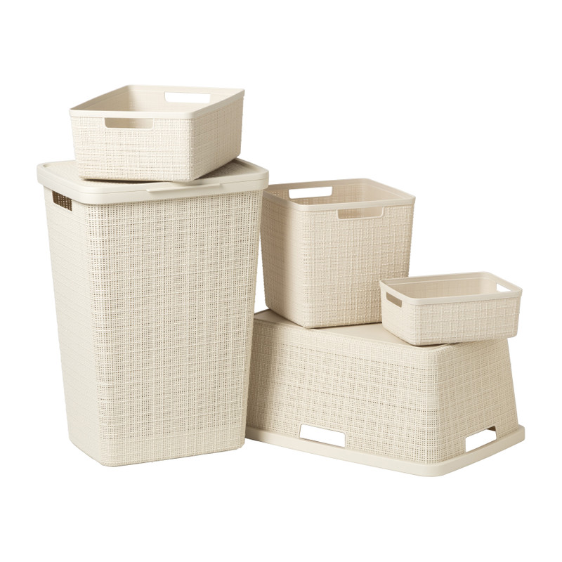 Curver jute opbergmand cube - 17 liter - beige