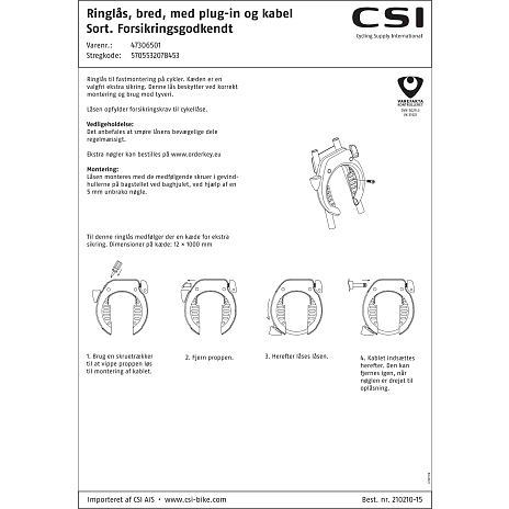 CSI ringlås og kabellås