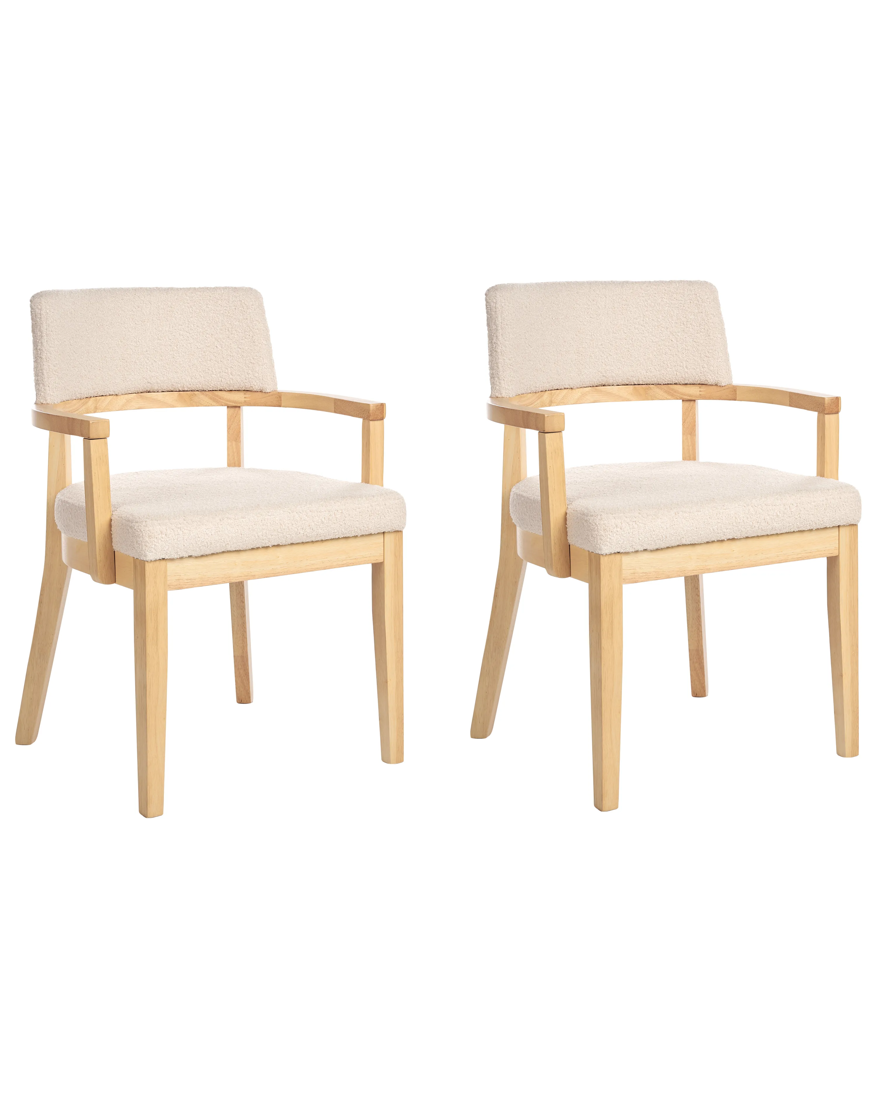 Set van 2 eetkamerstoelen DALBO Bouclé Lichtbruin/beige