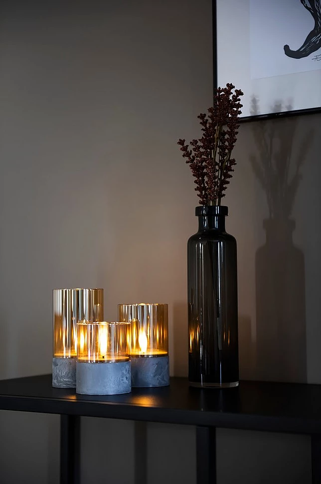 B/O Led-lys med glass 15 cm