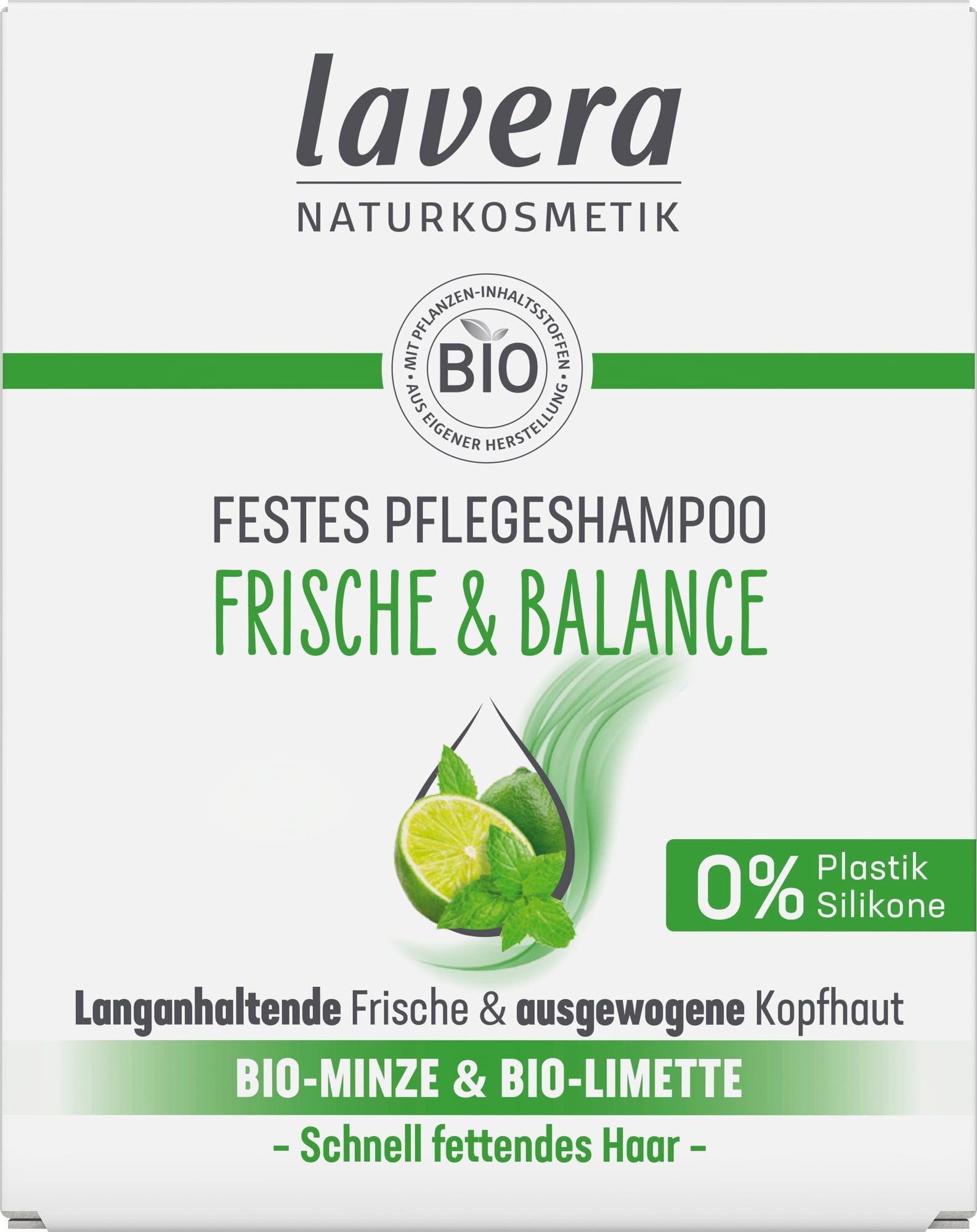 lavera  Festes Pflegeshampoo Frische & Balance, 50 g