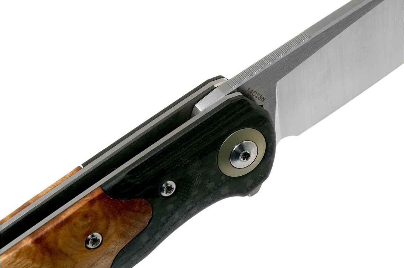 Bestech Ascot G10 & Carbonfiber met wortelhout BG19C Satin zakmes