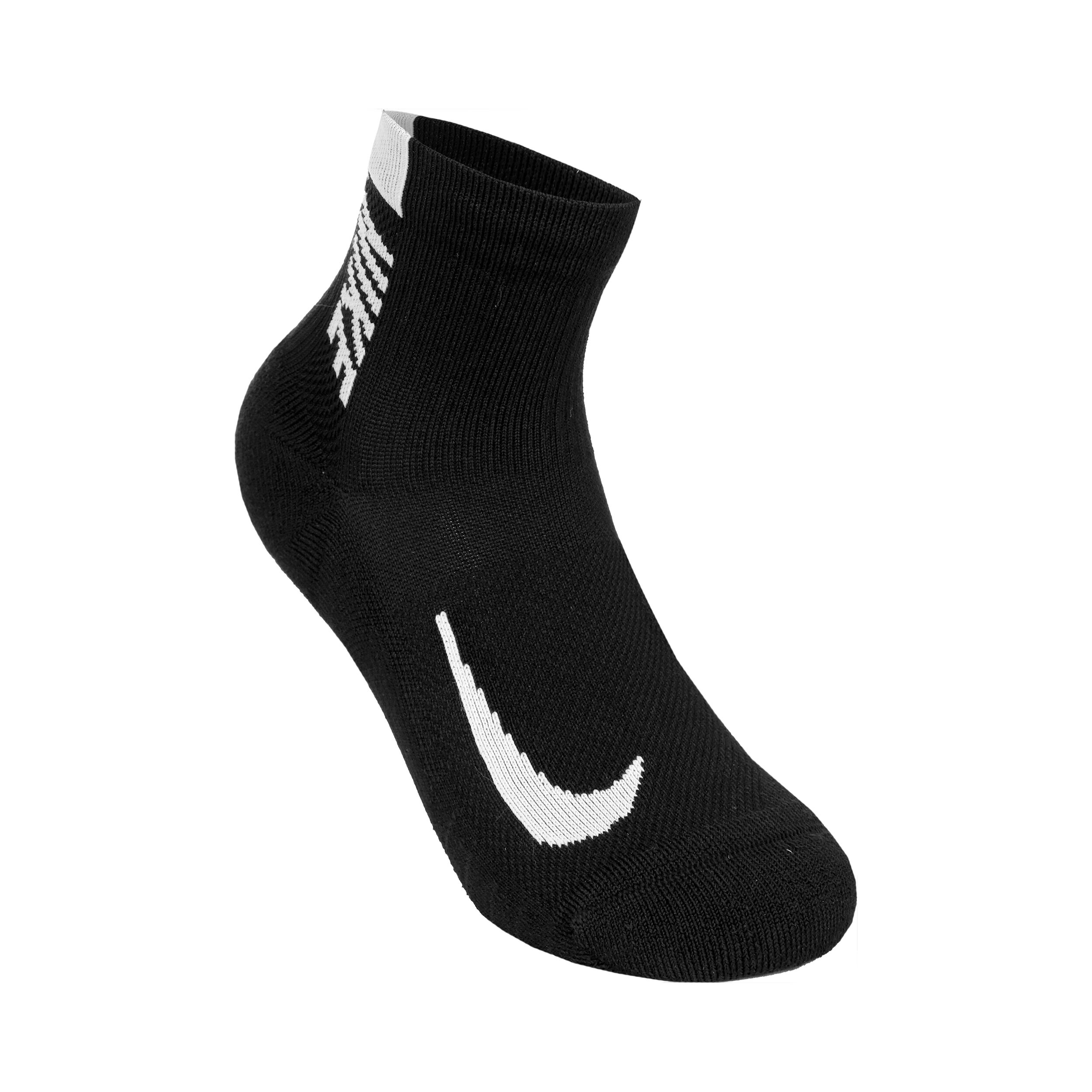 Nike Multiplier Chaussettes De Running Pack De 2 Unités - Noir , Blanc
