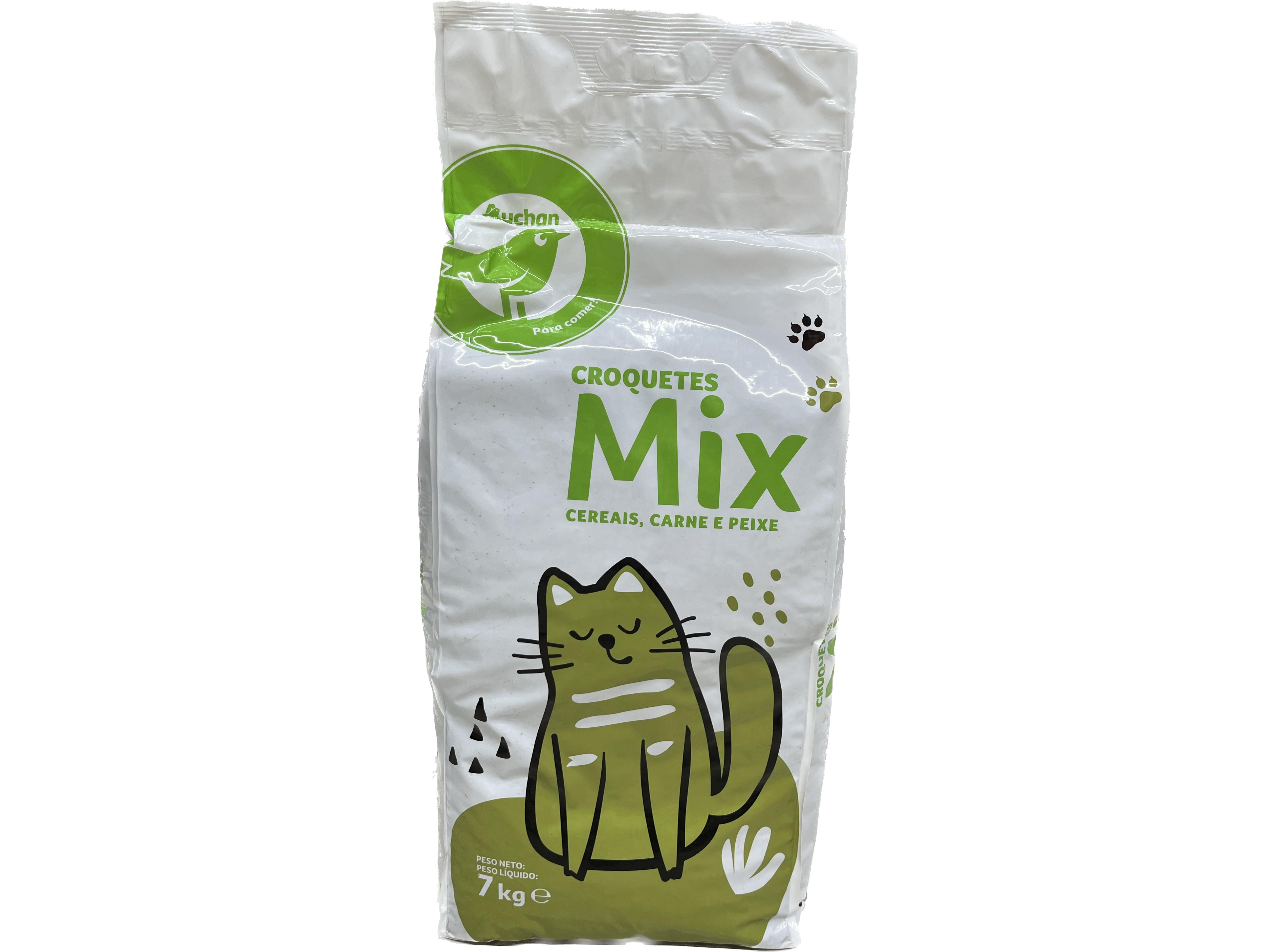 RAÇÃO PARA GATO AUCHAN ESSENCIAL MIX CEREAIS CARNE E PEIXE 7KG