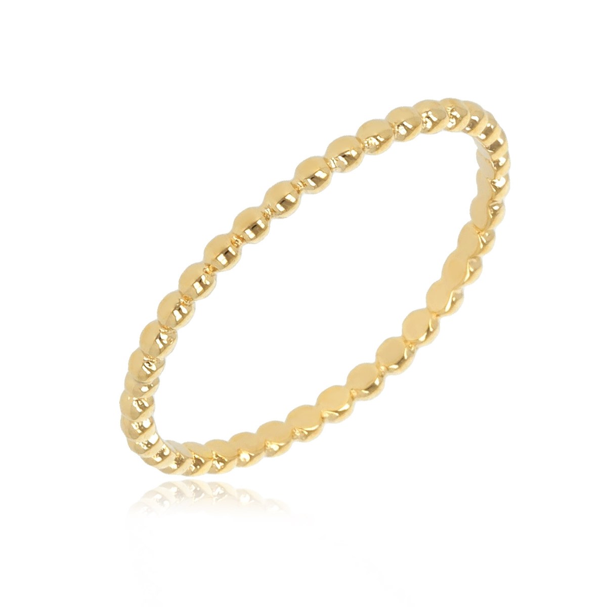 Bague plaqué or fine boules