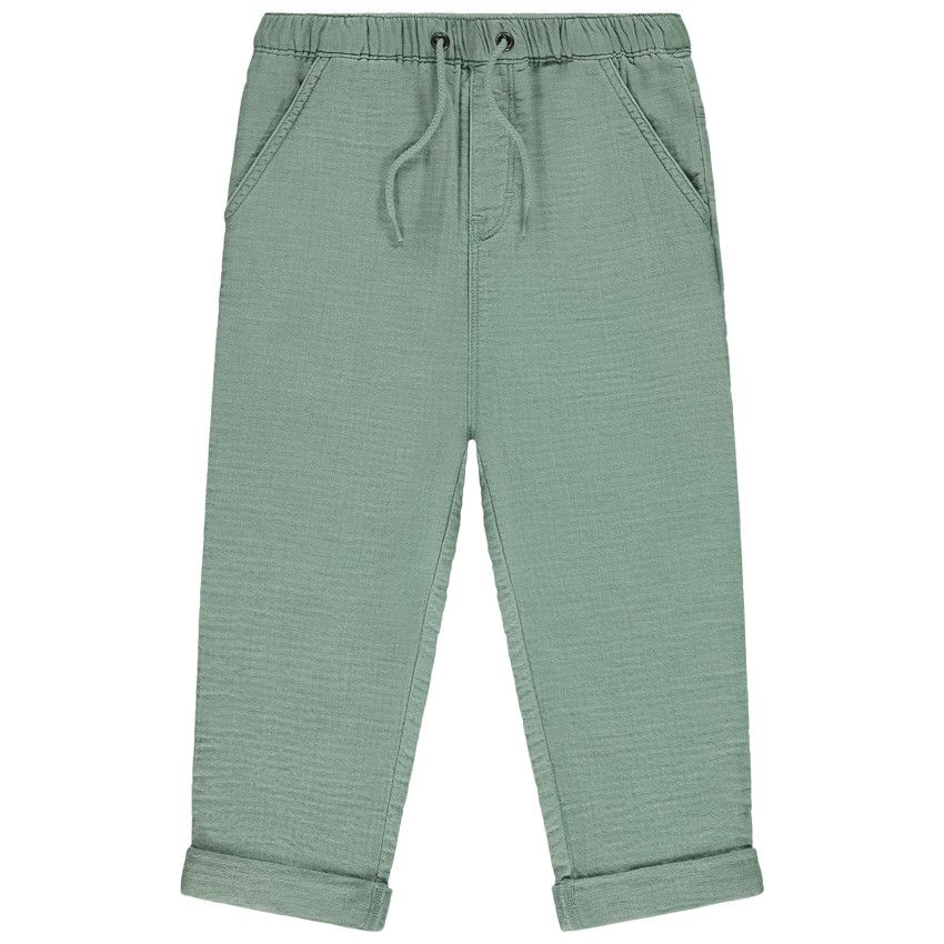 Pantalon uni en toile pour bébé garçon - Kaki