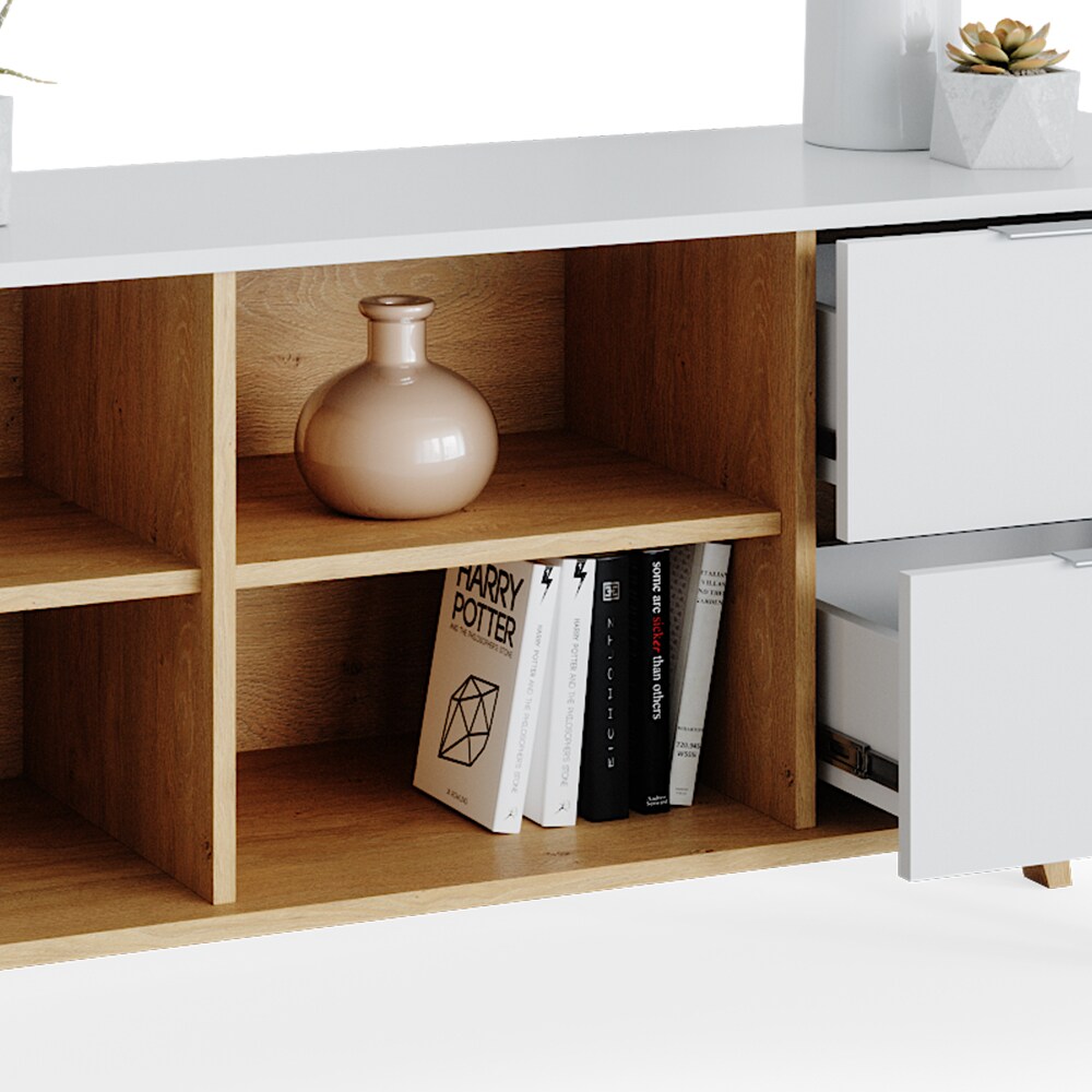 VICCO Lowboard TV-Board Fernsehtisch Nautica Sideboard Skandinavisch weiß Eiche