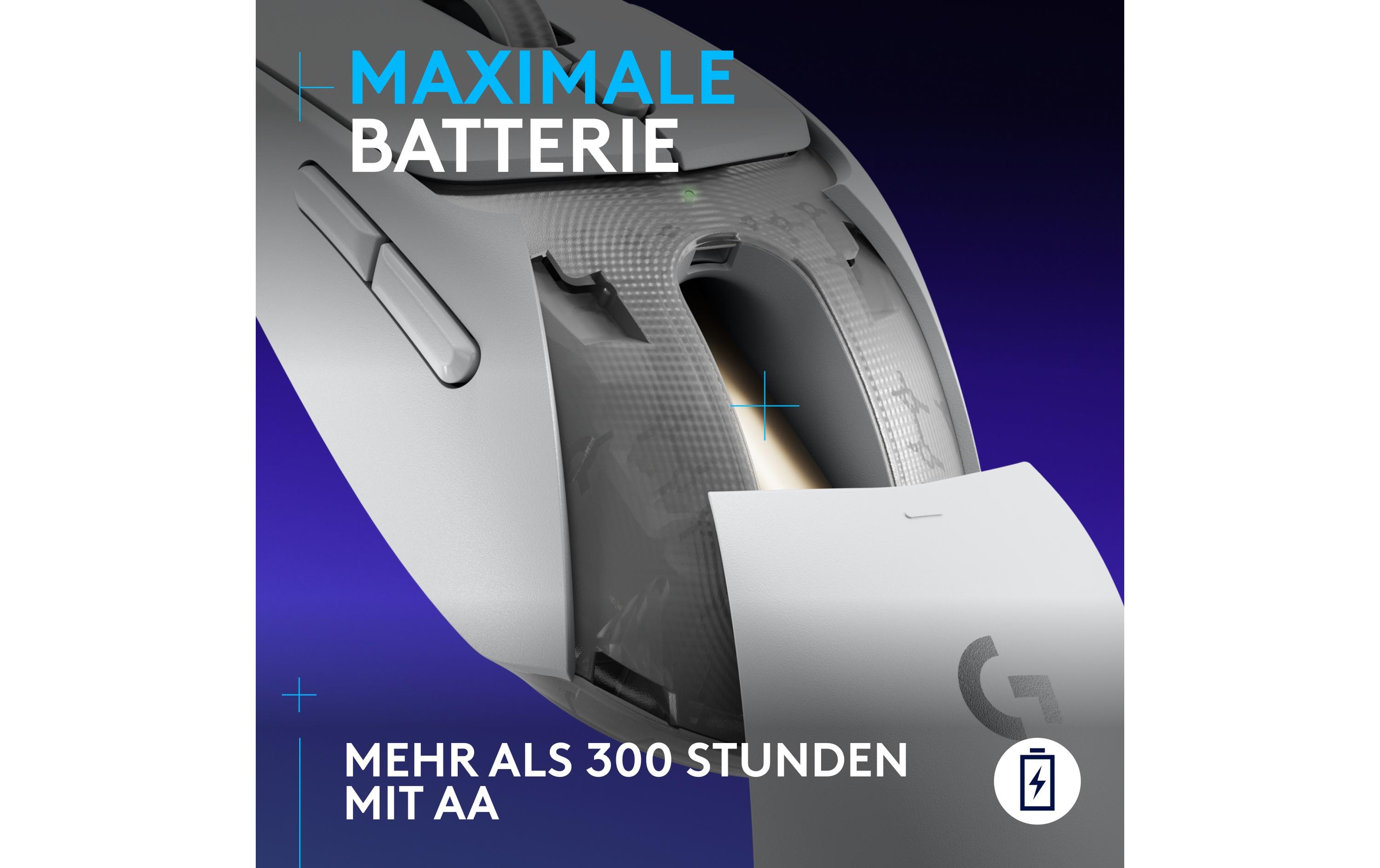 Gaming-Maus G309 Lightspeed WeissKabellose Gaming-Maus mit Lightspeed Wireless und Bluetooth Verbindung