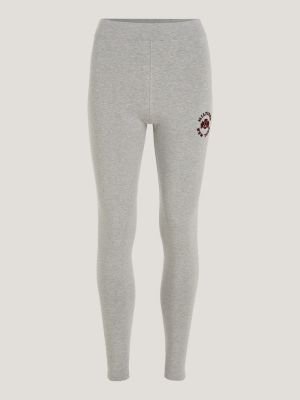 Calça Legging Esportiva Universitária de Cintura Alta e Comprimento Total