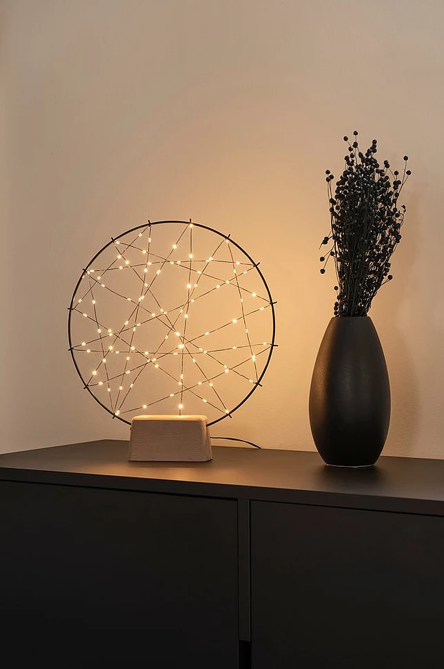 Rund metalldekor 100 LED 39,5 cm