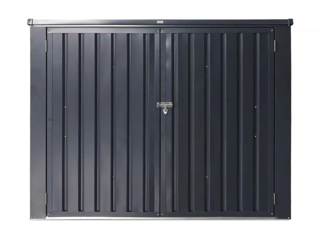 Cache poubelle double couleur gris anthracite. 1.75m²