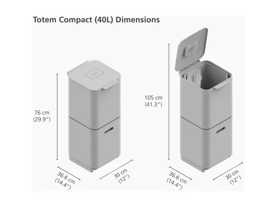 Poubelle de tri sélectif Totem 40L Inox