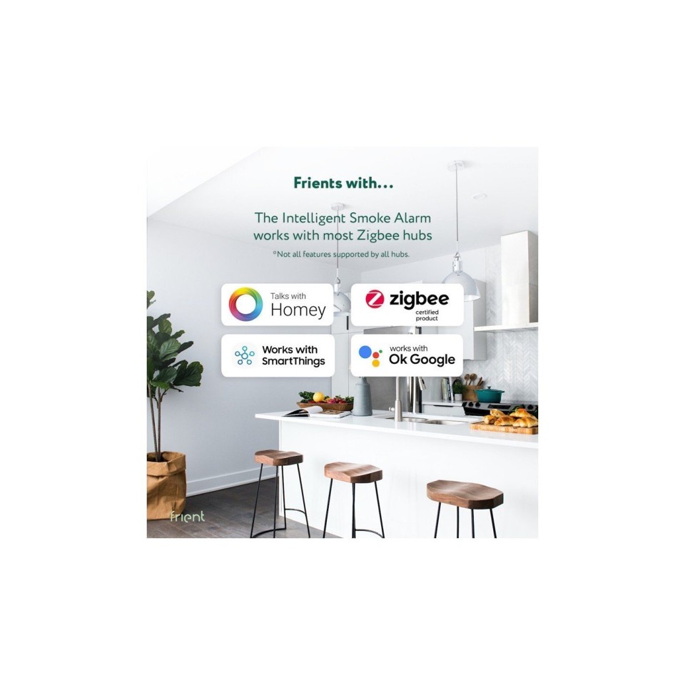 Homey - Bridge & Frient - 2x Intelligent Røgalarm - Bundle