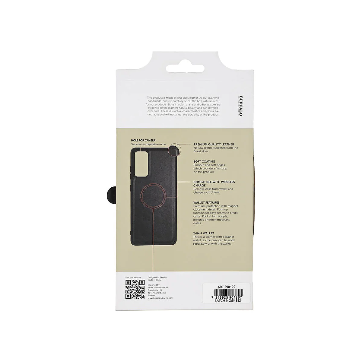 Buffalo Samsung S23 FE 5G 2in1 Leather lommebokdeksel (sort)