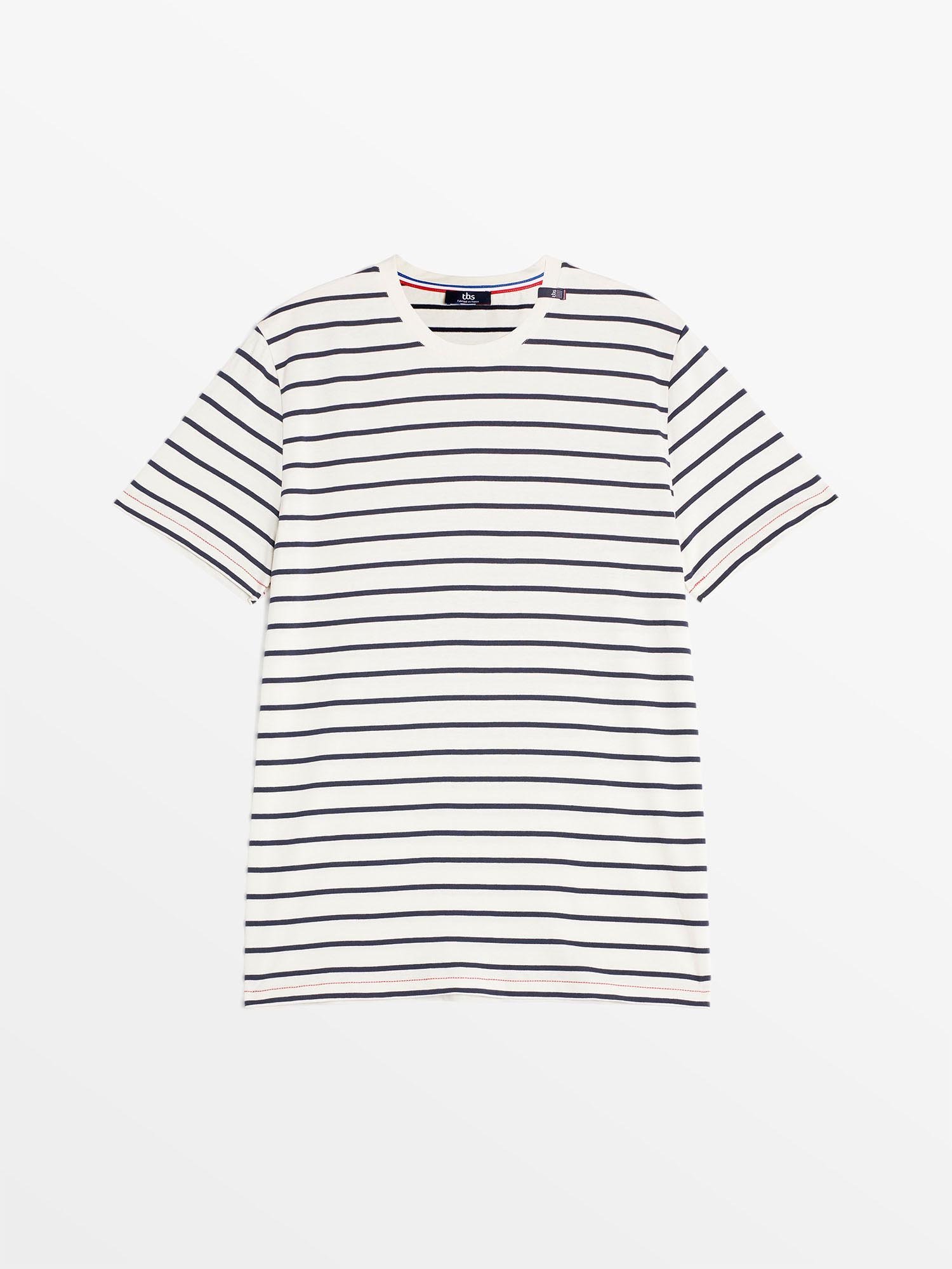 Tee Shirt Marinière Fabriqué en France Blanc
