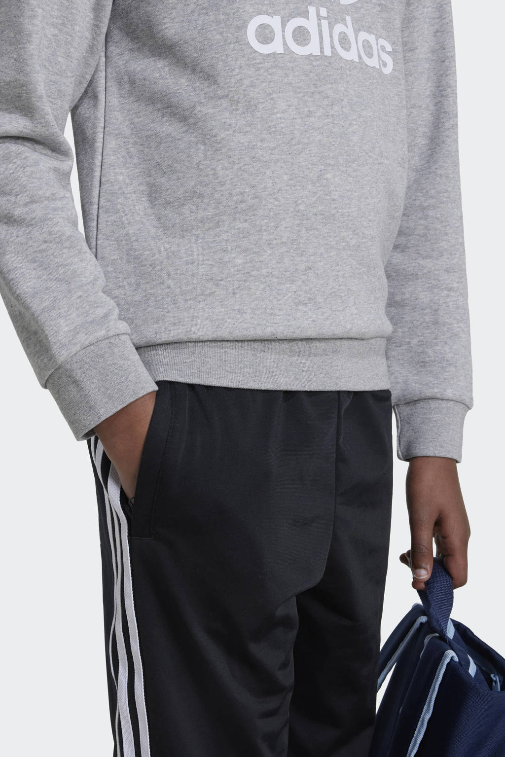 adidas sweater Trefoil grijs melange