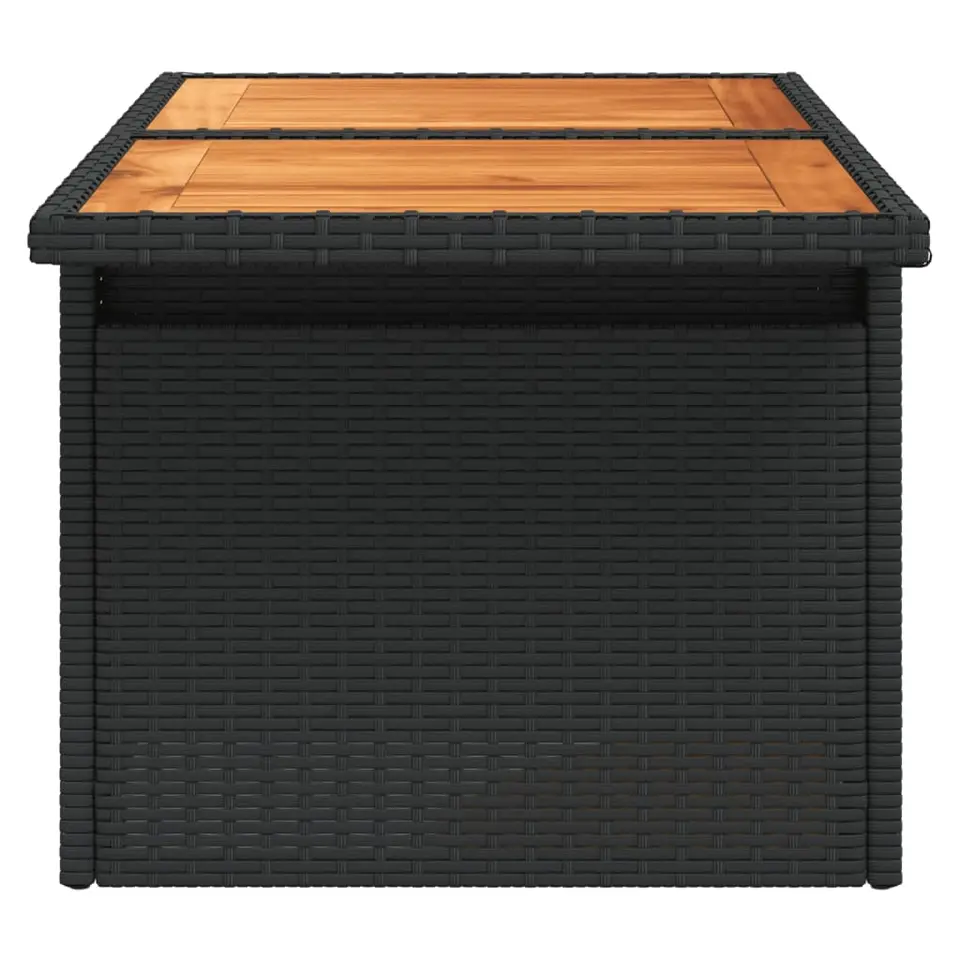 vidaXL - Tuintafel - Zwart - Poly rattan en acaciahout - 100x55x73 cm