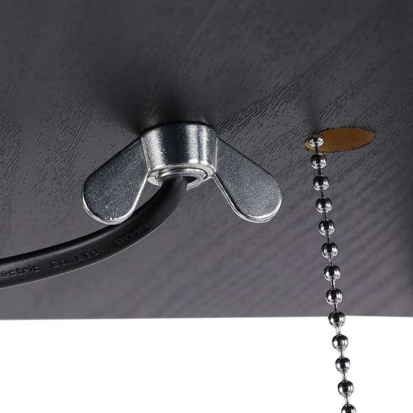 Gulvlampe Med Hyller Uten Pære Innvendig Belysning, Gulvlampe, E27, Inntil 40W, For Stue/Soverom, Tre, Sort, 26X26X160 Cm