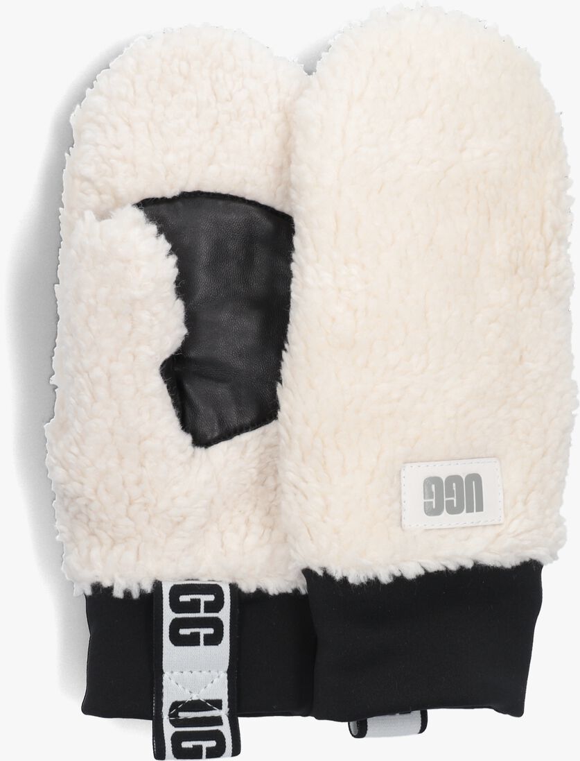 witte ugg handschoenen sherpa mitten w logo tape
