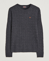 Morris Merino Cable O-Neck Navy