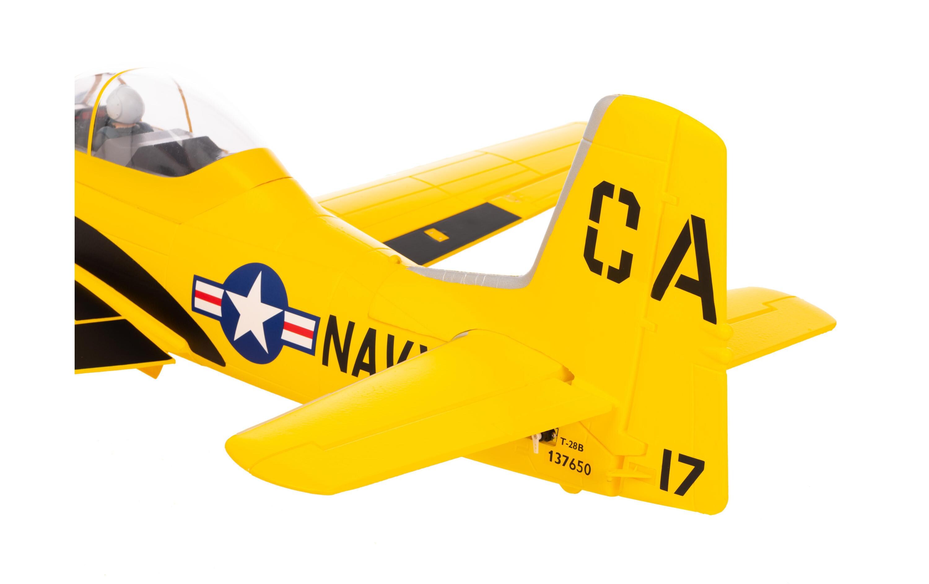 Warbird Trojan T-28D V4 1400 mm, gelb PNP<br>Detaillierter Scale Warbird mit elektrischem Einziehfahrwerk