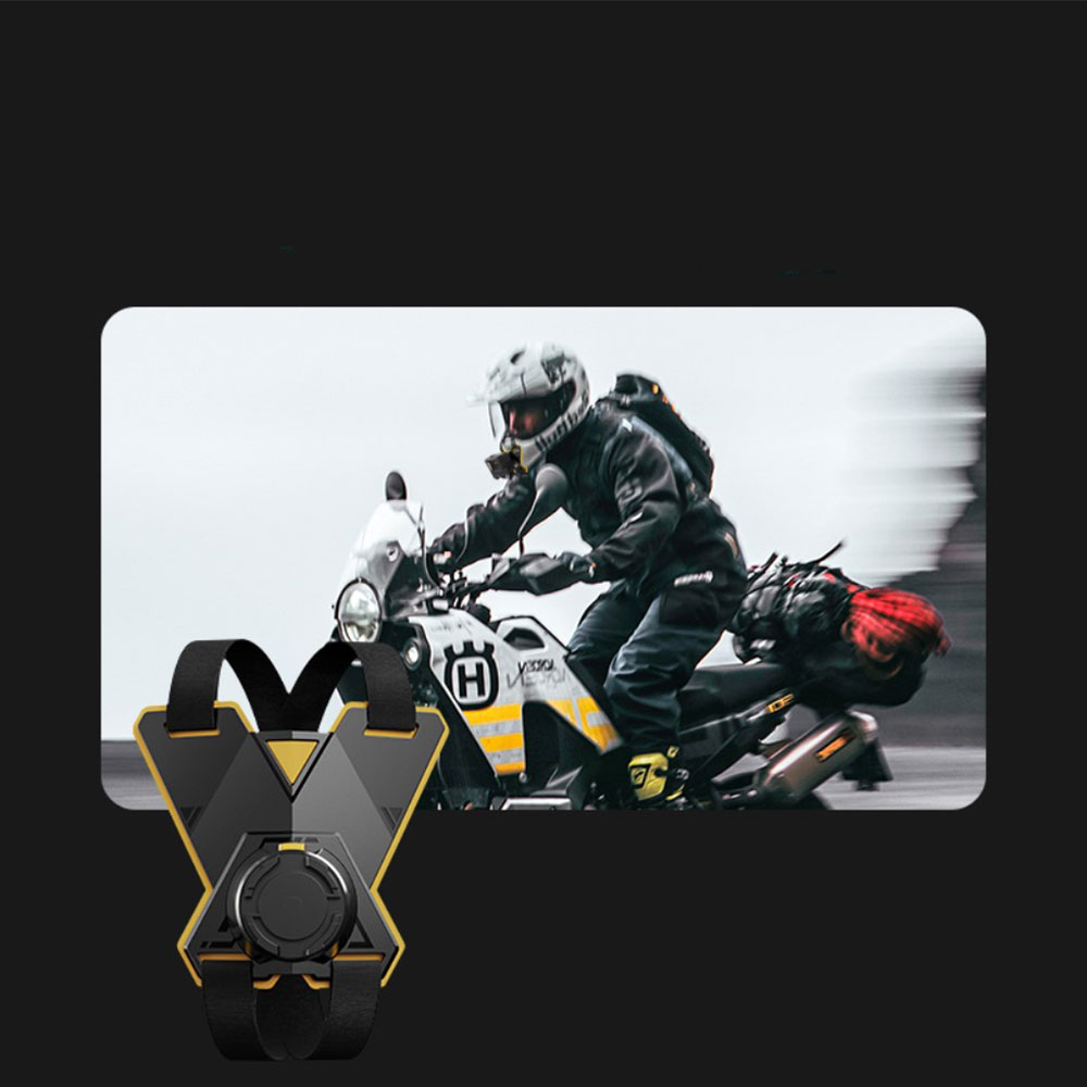 Motorrad Helm Kinn Adapter Halterung mit magnetischem Quick-Release Anschluss für GoPro Kameras inkl. Smartphone-Clip - Schwarz