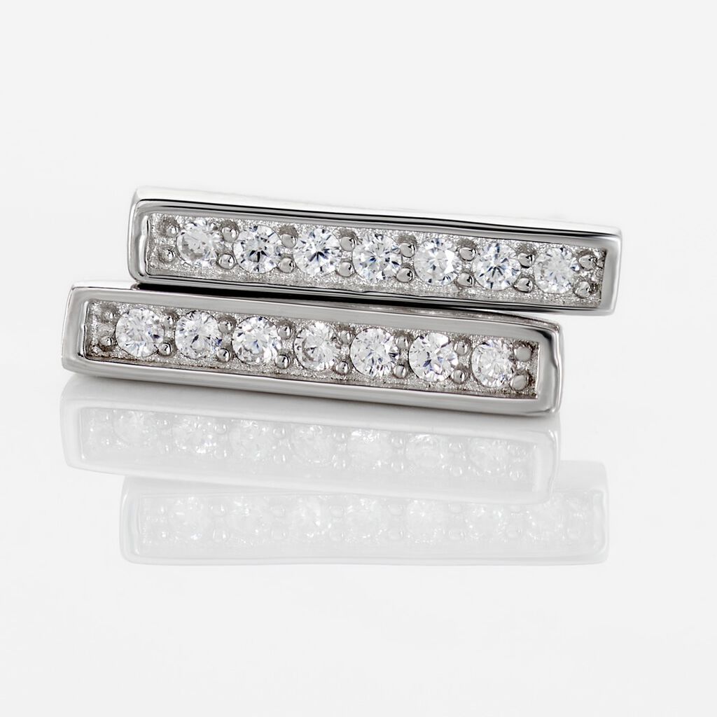 Boucles D'oreilles Puces Argent Blanc Reginus Oxydes De Zirconium