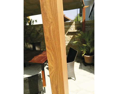 Aluminium pergola, paviljoen Florence 11x16 incl. verstelbare parasol 350 x 505 cm houtlook lichtbruin