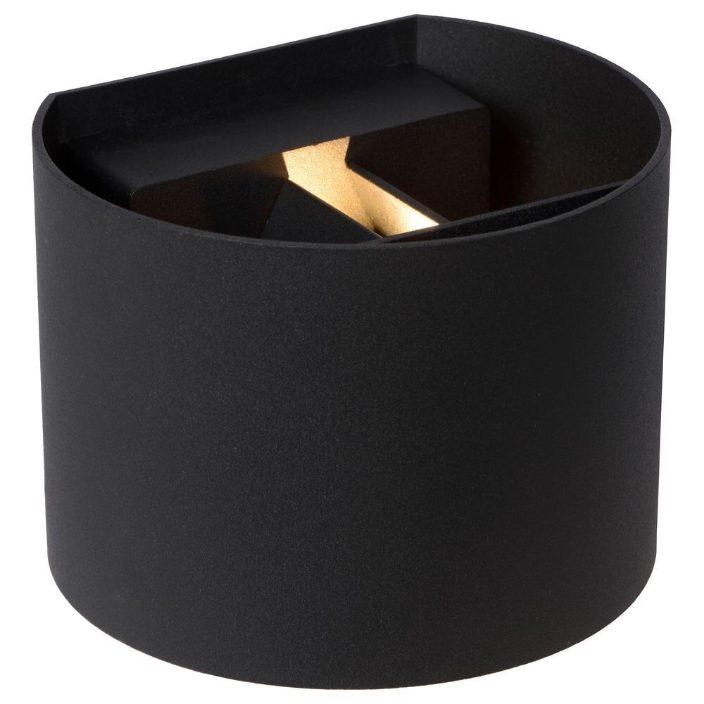 LED wandlamp Axi in zwart 6W 350lm IP54 rond