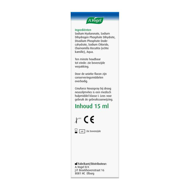 A.Vogel Cinuforce Neusspray Droog Neusslijmvlies & Korstjes Spray 15 ML