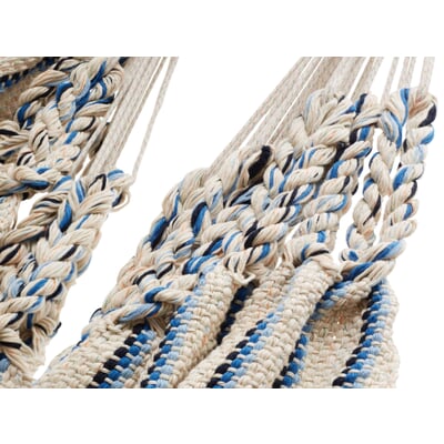 Hängesessel Baumwolle, Beige-Blau